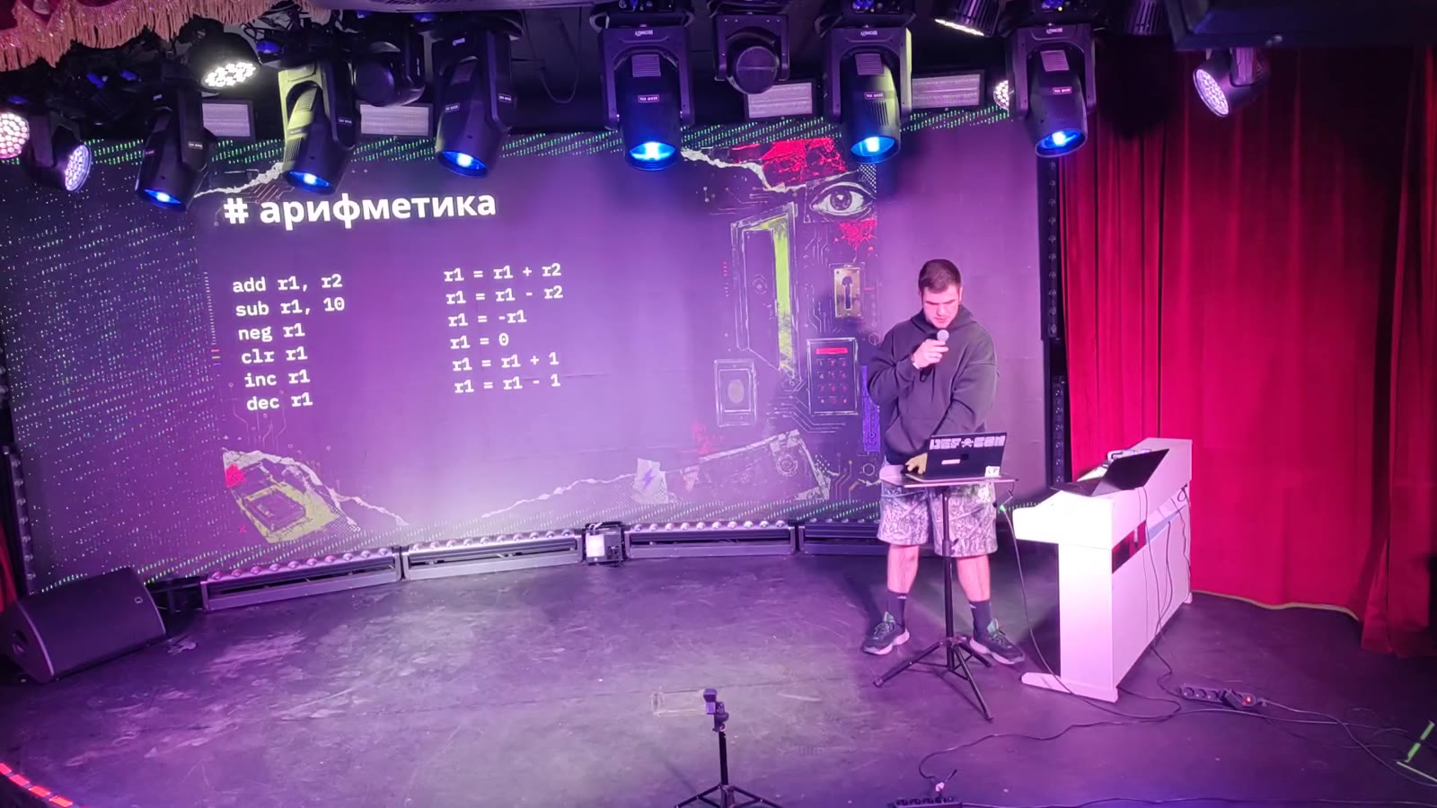 Кадр из выступления, примерно 78% записи
